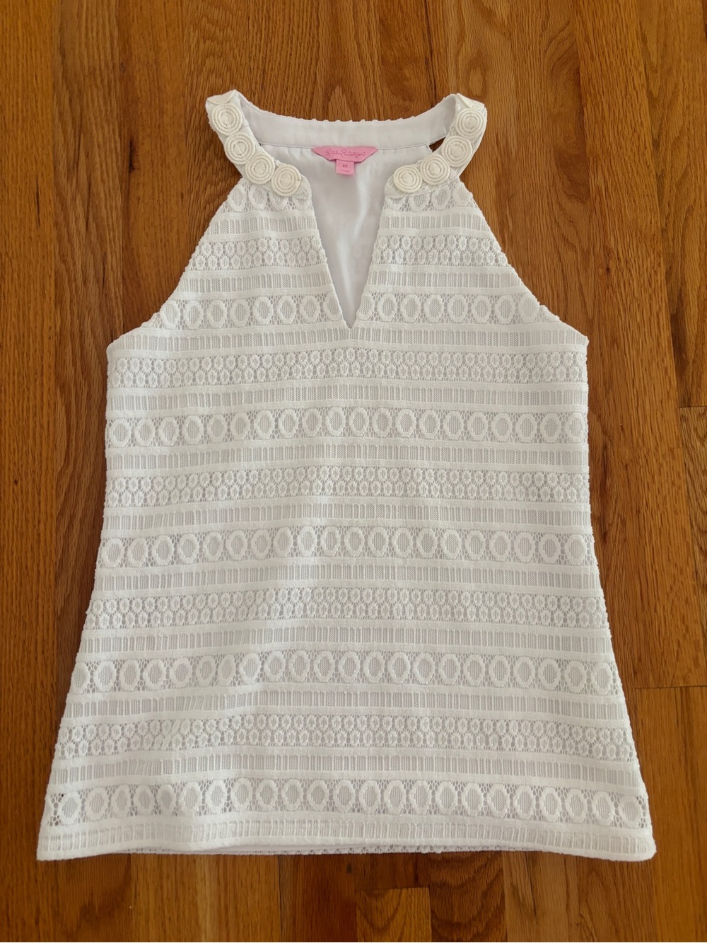 Lilly Pulitzer Arya White Lace Tank Size XS Like New
